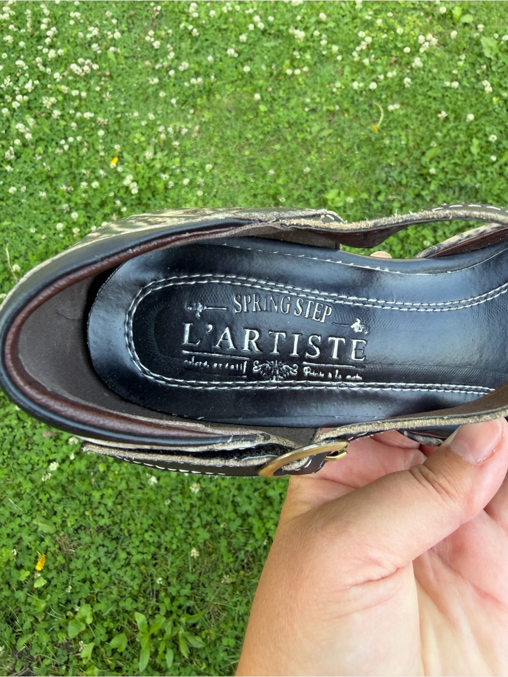 L’Artiste Spring Step Koraline Mary Jane Low Wedge Leather Shoes Size 6.5/7 - Picture 6 of 10